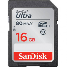 SanDisk Ultra 16GB Class 10 SDHC UHS-I Memory Card up to 80MB/s
