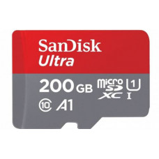 SANDISK Ultra Android microSDXC 200GB+SD Adapter +Memory Zone App100MB/s A1